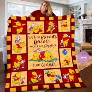 Disney Winnie Pooh Piglet Friends Forever Plush Baby Blanket