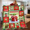 Personalized Baby Yoda Grogu Christmas Fleece Throw Blanket