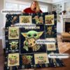 Personalized Baby Yoda Star War Plush Baby Blanket