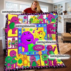 Personalized Barney And Friends Baby Plush Blanket