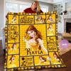 Personalized Beauty The Beast Belle Fleece Quilt Blanket