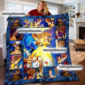 Personalized Beauty The Beast Belle Fleece Quilt Blanket