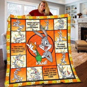 Personalized Bugs Bunny Fleece Throw Blanket