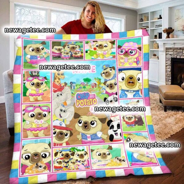 Personalized Chip And Potato Fleece Blanket For Baby