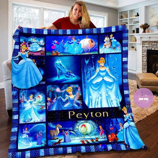 Personalized Cinderella Disney Fleece Baby Blanket