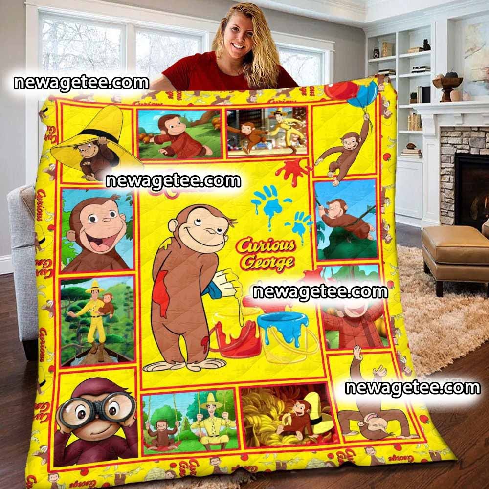 Personalized Curious George Baby Plush Fleece Blanket