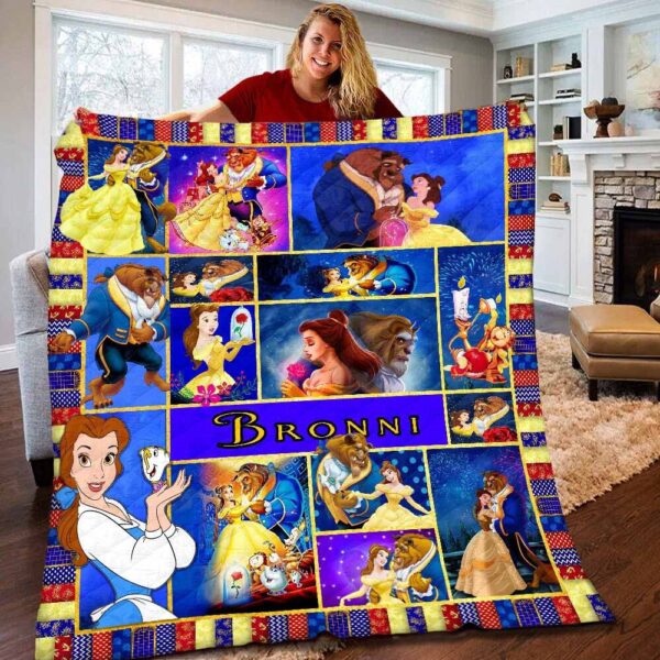 Personalized Disney Beauty And The Beast Disney Quilt Blanket