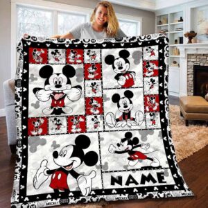 Personalized Disney Mickey Mouse Fleece Quilt Blanket