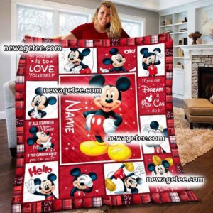 Personalized Disney Mickey Mouse Soft Fleece Blanket