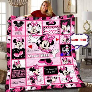 Personalized Disney Minnie Mouse Plush Baby Blanket