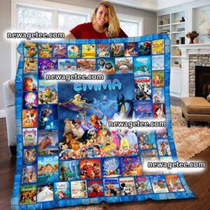 Personalized Disney Movies Sherpa Blanket Quilt