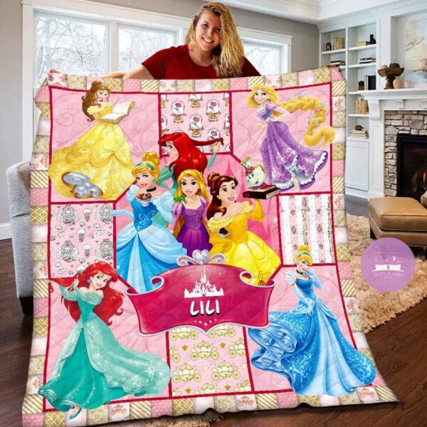 Personalized Disney Princesses Quilt Blanket