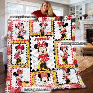 Personalized Disney Red Minnie Mouse Sherpa Blanket
