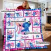 Personalized Disney Stitch Angel Sherpa Fleece Blanket