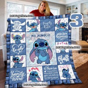 Personalized Disney Lilo And Stitch Blanket, Stitch Quilt