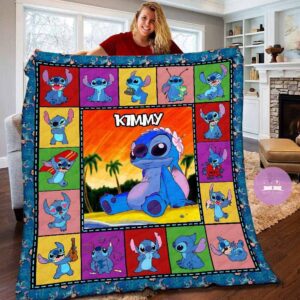 Personalized Disney Stitch Lilo Plush Baby Blanket