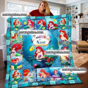 Personalized Disney The Little Mermaid Ariel Princess Quilt Blanket