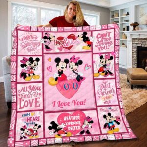 Personalized Mickey Minnie Mouse Baby Plush Blanket