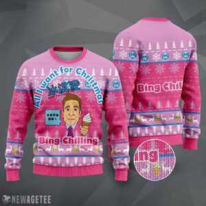 Sweater John Cena Bing Chilling All I Want For Christmas Ugly Christmas Sweater