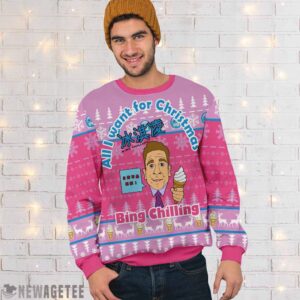 Ugly Sweater John Cena Bing Chilling All I Want For Christmas Ugly Christmas Sweater
