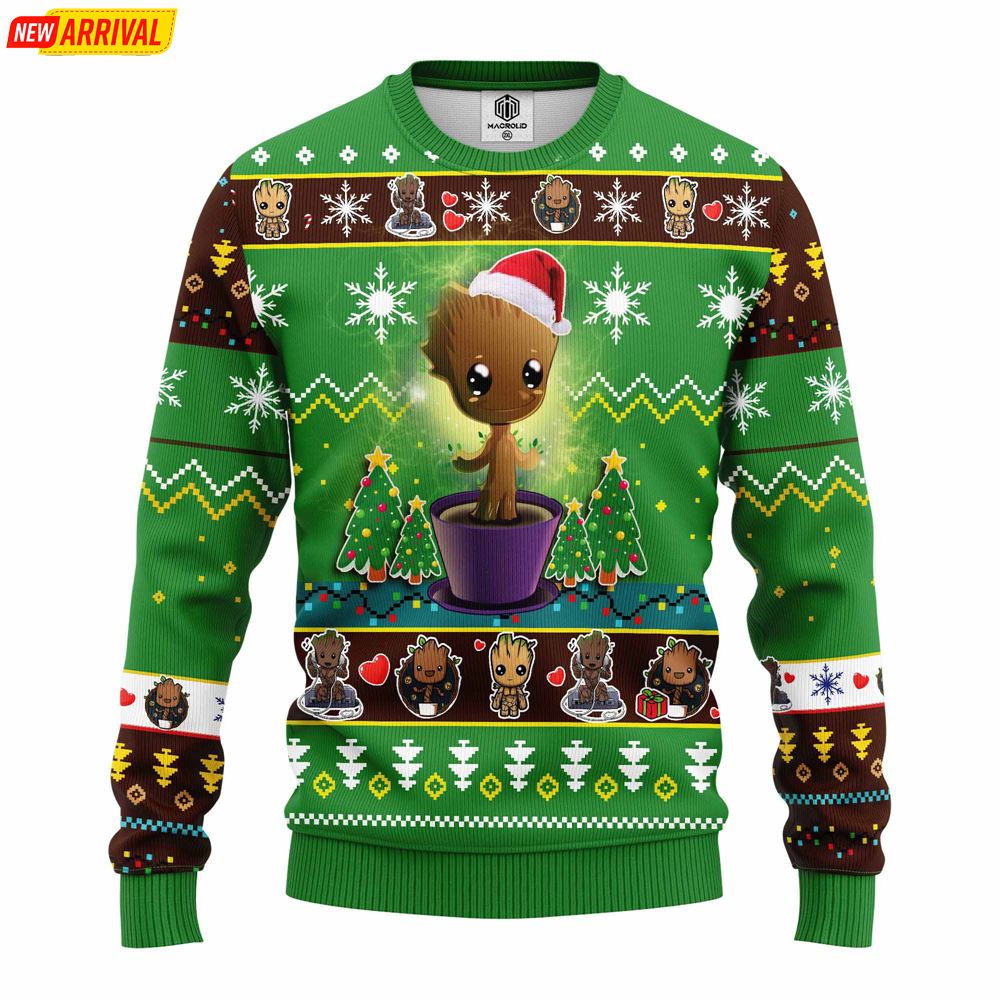 Baby Groot Christmas Tree Ugly Christmas Sweater