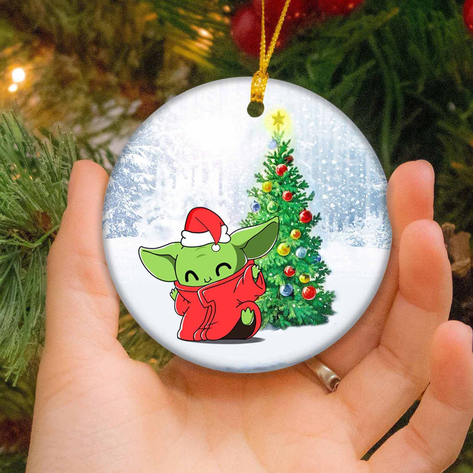 Baby Yoda Mandalorian 2022 Personalized Christmas Ornament Holiday Gift