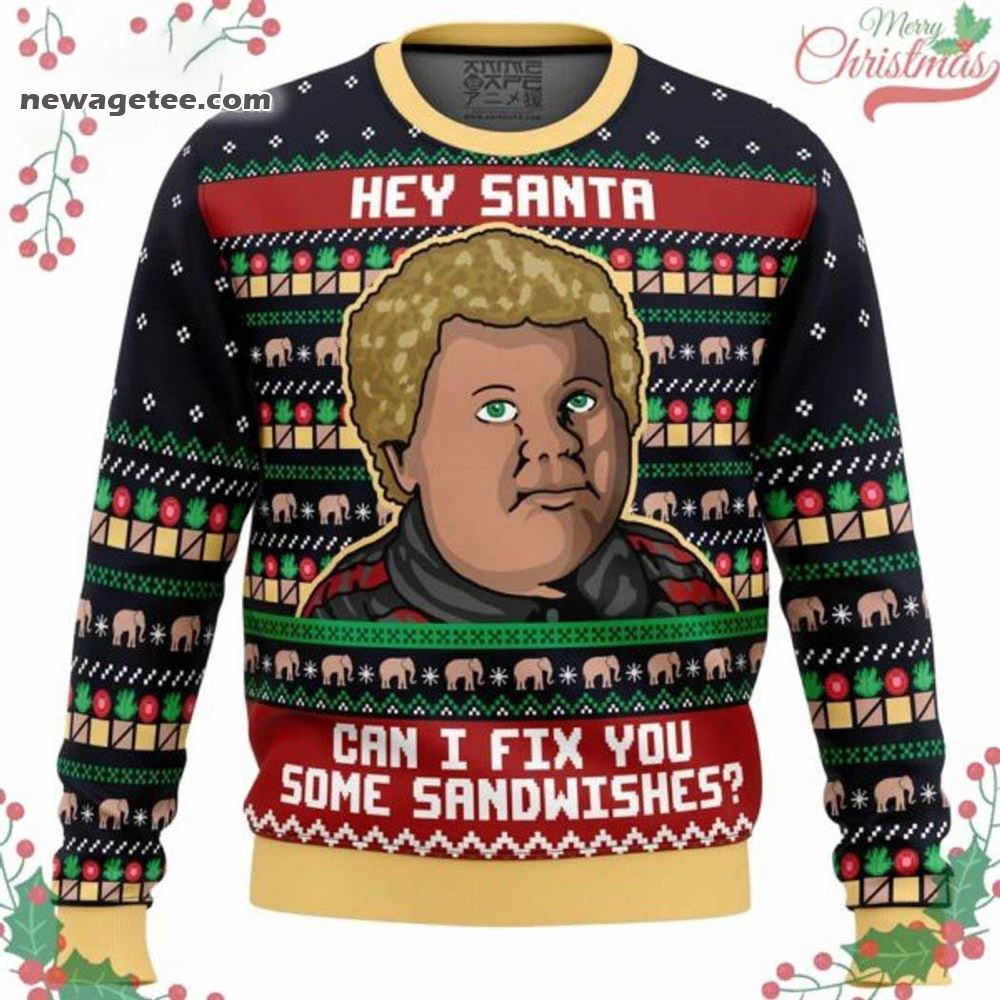 Bad Santa Thurman Merman Hey Santa Can I Fix You Some Sandwishes Ugly Christmas Sweater