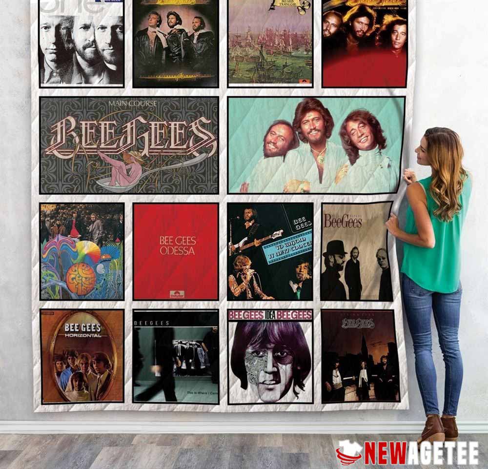 Bee Gees Musical Band Albums Covers Fleece Quilt Blanket