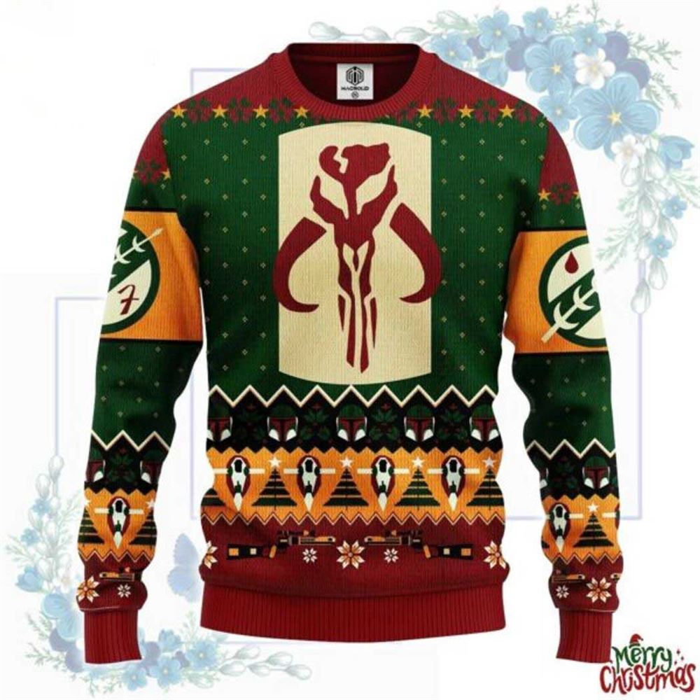 Boba Fett Armor Symbol Ugly Christmas Sweater