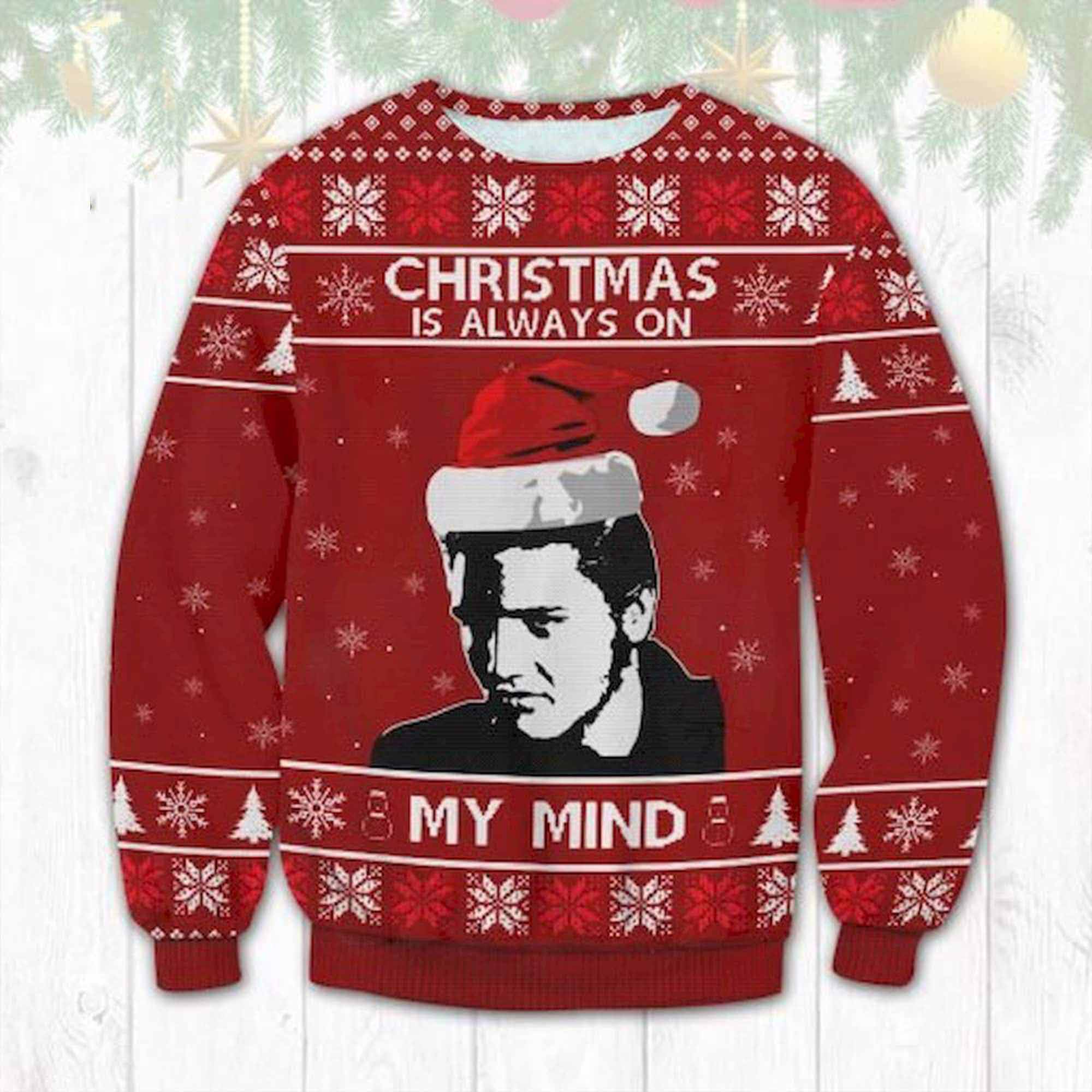Christmas Is Always On My Mind King Of Rock And Roll Ugly Christmas Sweater