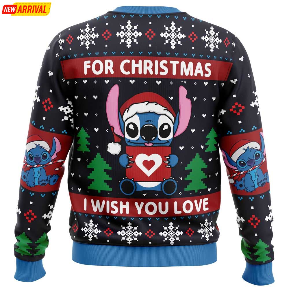 For Christmas I Wish You Love Stitch Ugly Christmas Sweater