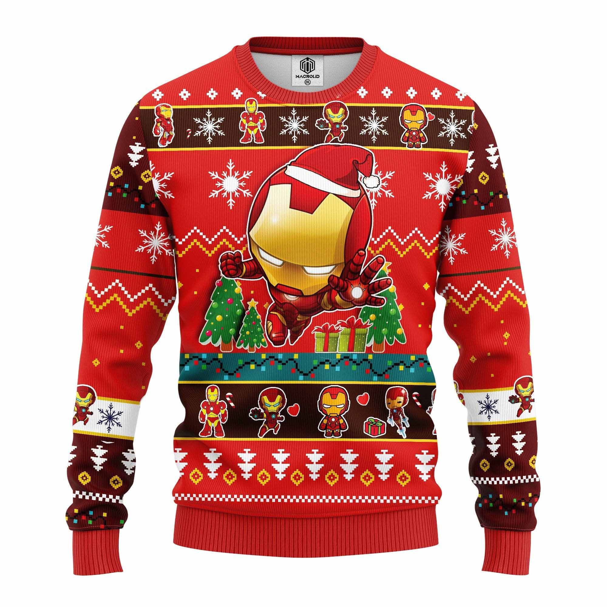 Cute Iron Man I Love You 3000 Ugly Christmas Sweater
