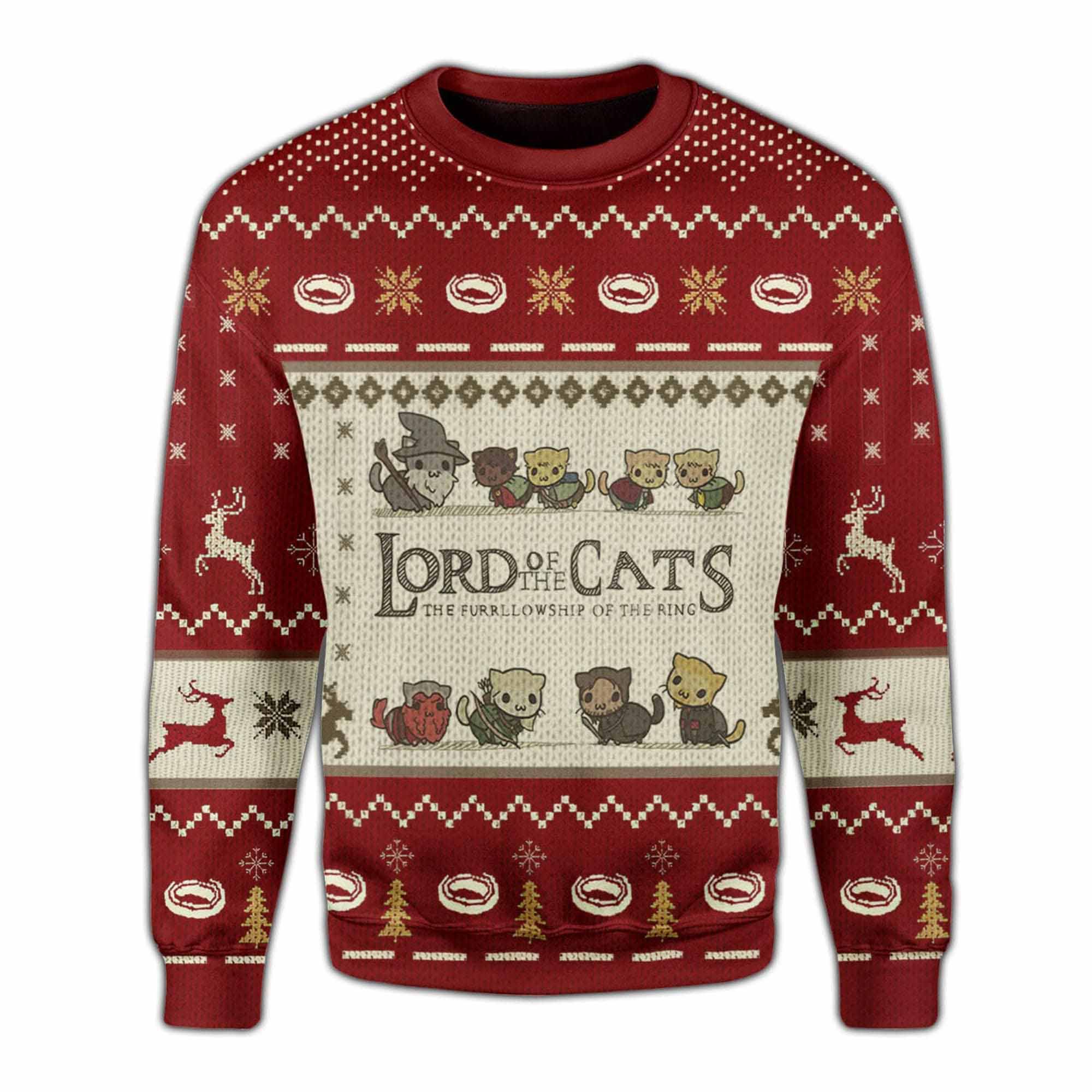 Cute Lord Of The Cats Ugly Christmas Sweater