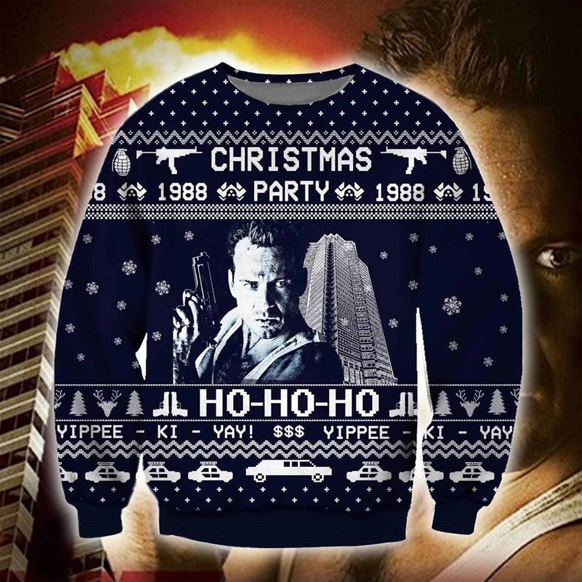 Die Hard Party 1988 Ho Ho Ho Ugly Christmas Sweater