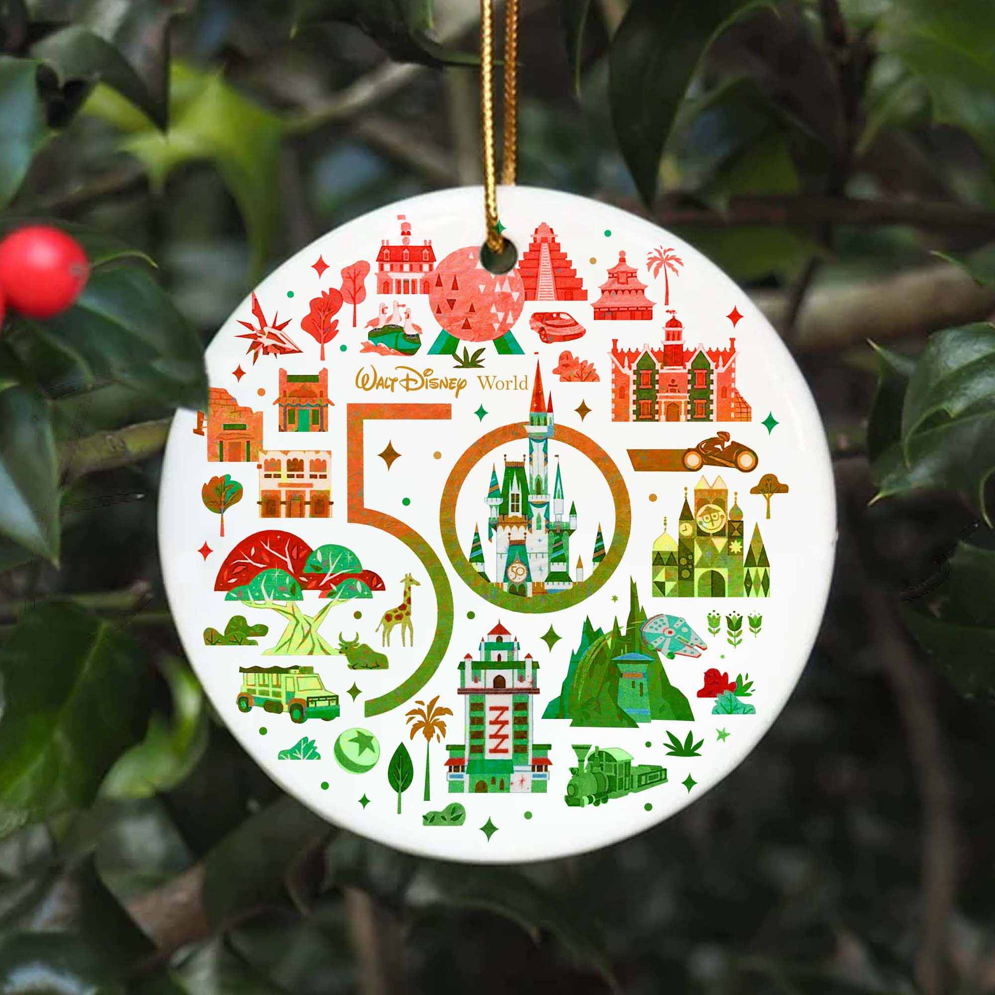 Disney 50th Anniversary Ceramic Christmas Ornament