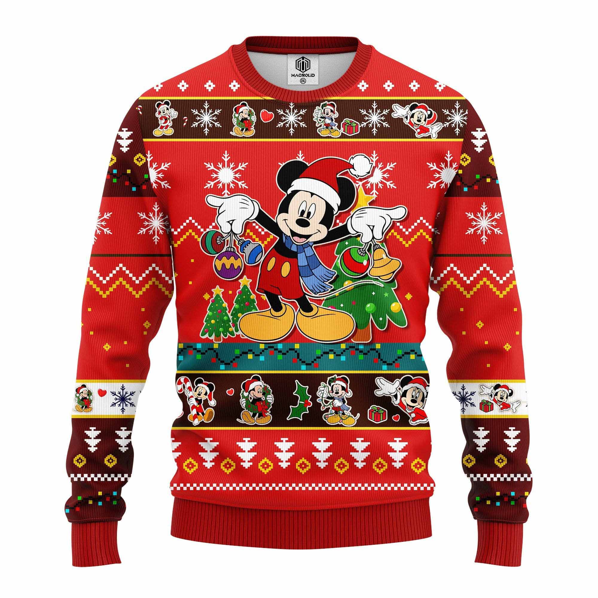 Disney Mickey Ring The Bell Ugly Christmas Sweater