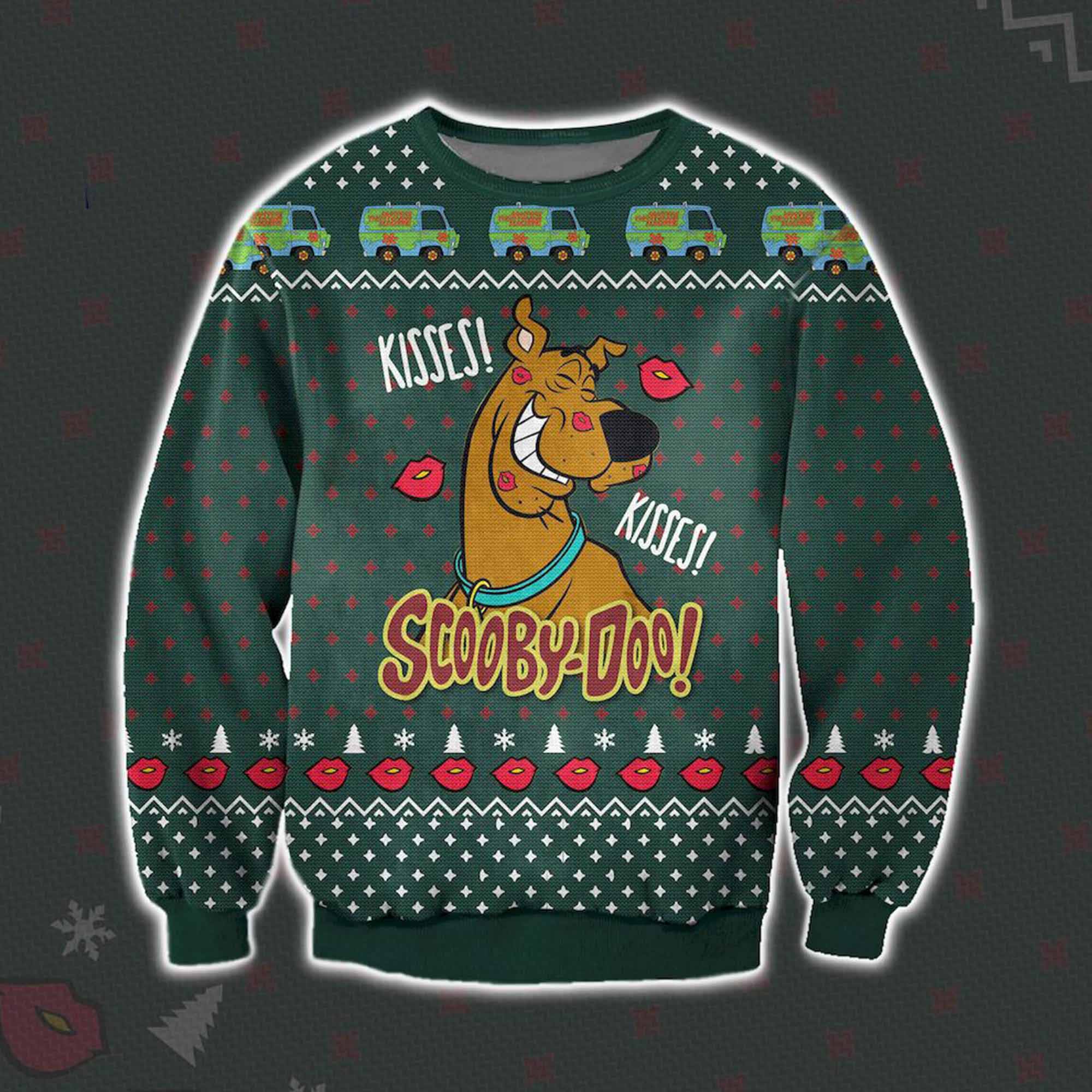 Disney Scooby Doo Kisses Kisses Ugly Christmas Sweater