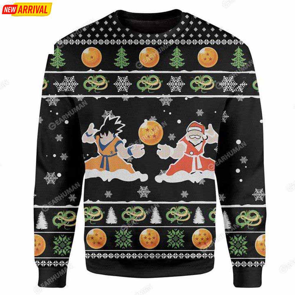 Dragon Ball Songoku And Santa Christmas Sweater Jumper
