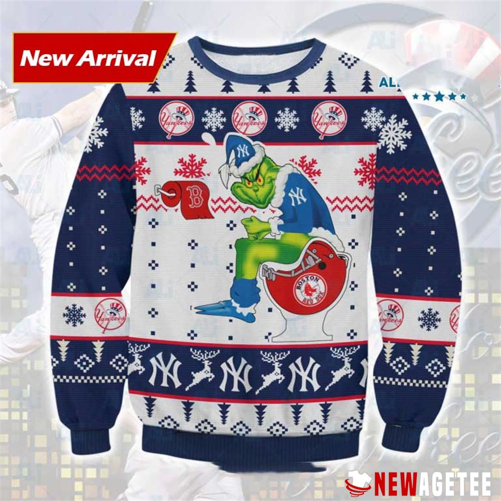 New York Yankees MLB Grinch Knit Ugly Christmas sweater