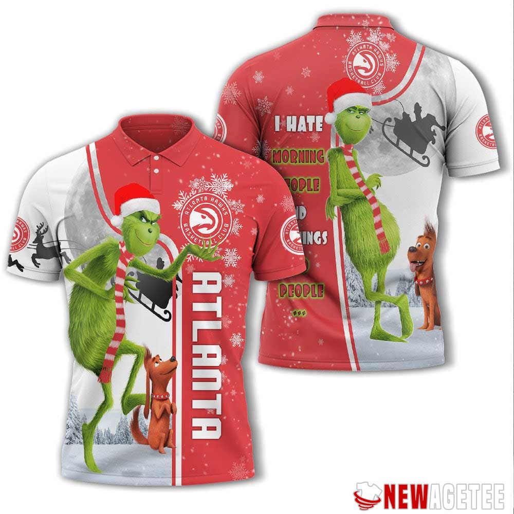 Grinch Stole Christmas Atlanta Falcons Nfl I Hate Morning People Polo Shirt