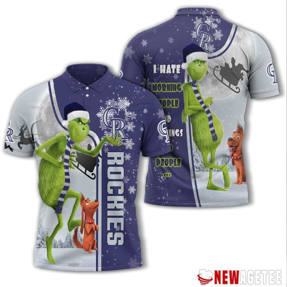 Grinch Stole Christmas Colorado Buffaloes Ncaa I Hate Morning People Polo Shirt