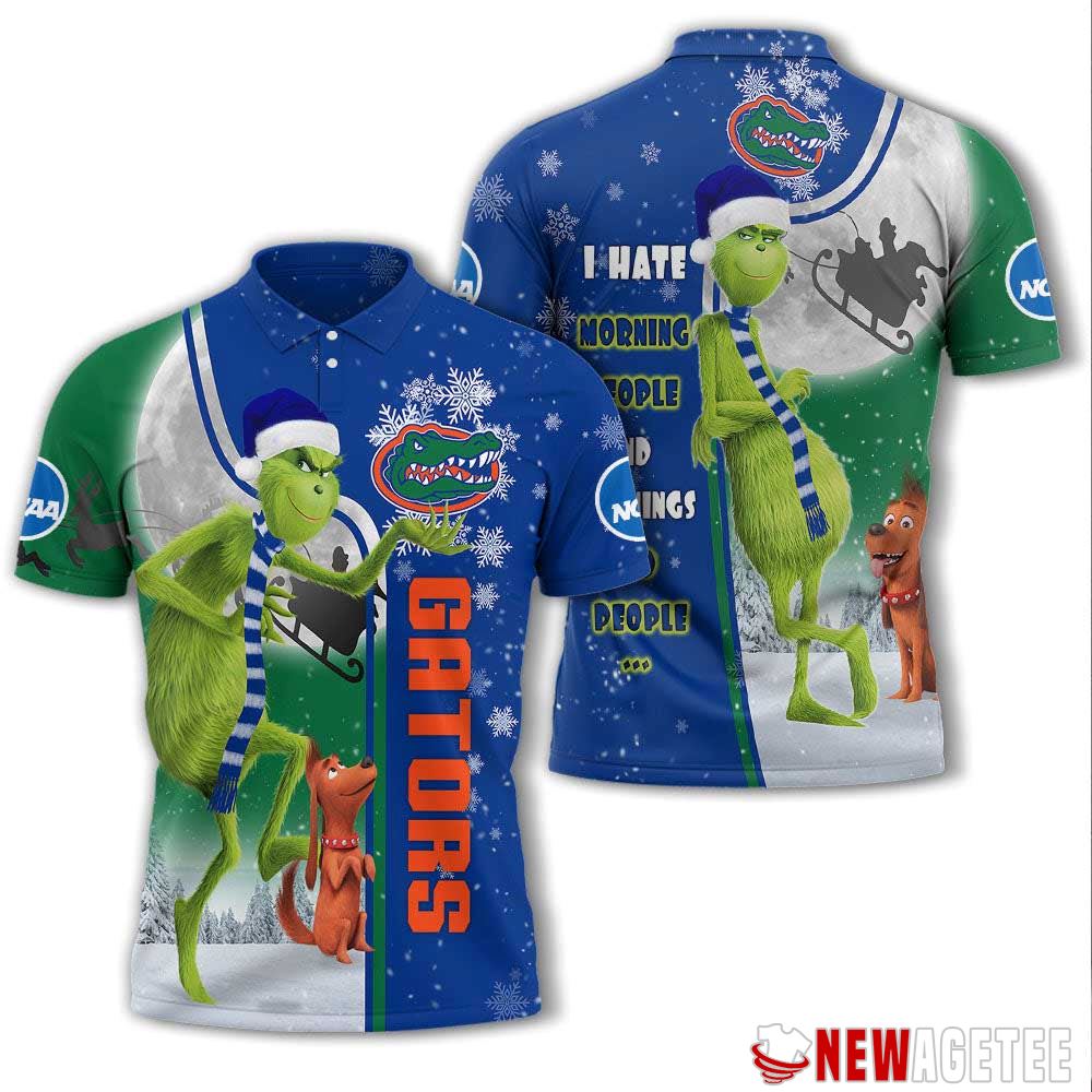 Grinch Stole Christmas Florida Am Rattlers Ncaa I Hate Morning People Polo Shirt