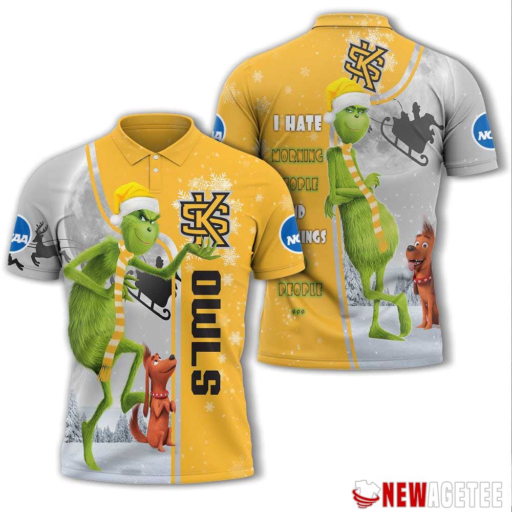 Grinch Stole Christmas Kennesaw State Owls Ncaa I Hate Morning People Polo Shirt