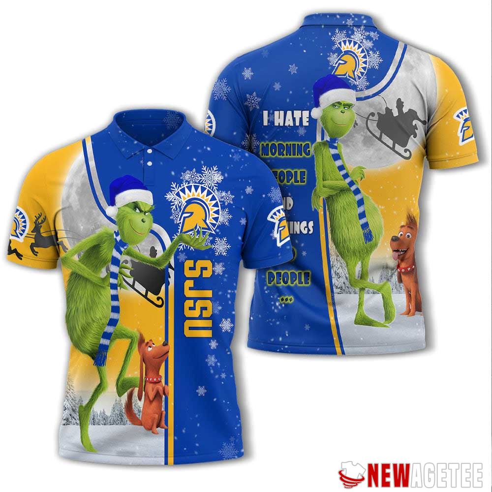 Grinch Stole Christmas San Jose State Spartans Ncaa I Hate Morning People Polo Shirt