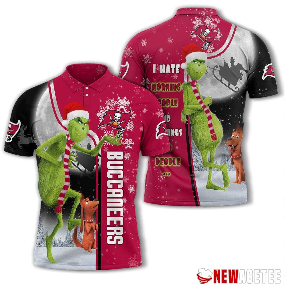 Grinch Stole Christmas Tampa Bay Buccaneers Nfl I Hate Morning People Polo Shirt