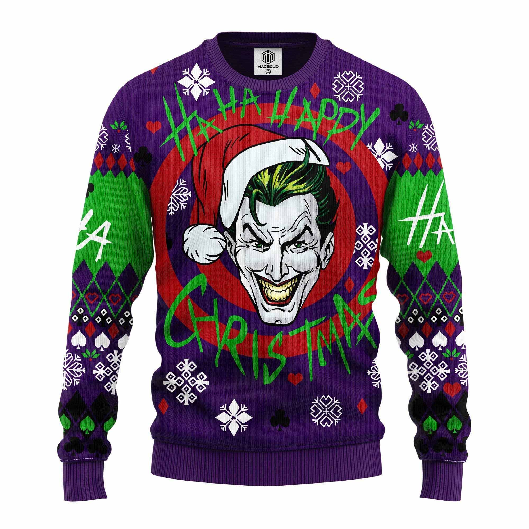 Haha Happy Christmas Joker Ugly Christmas Sweater