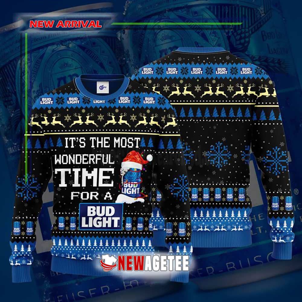 Its The Most Wonderful Time For A Bud Light Beer Ugly Christmas Sweater