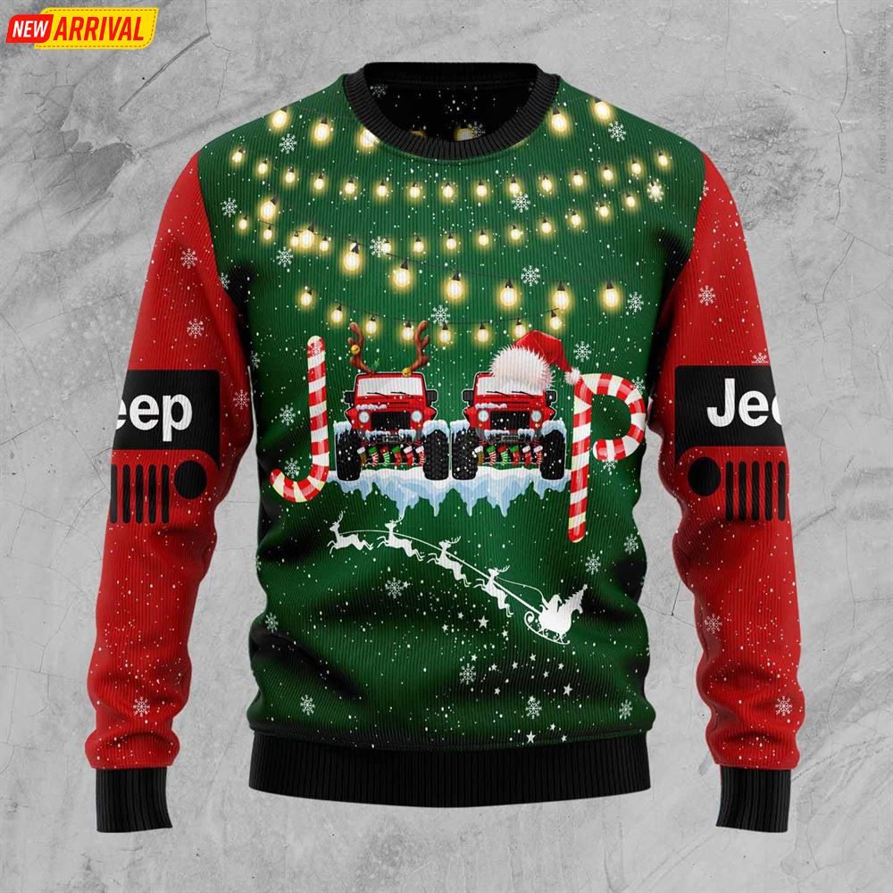 Jeep Car Ugly Christmas Sweater