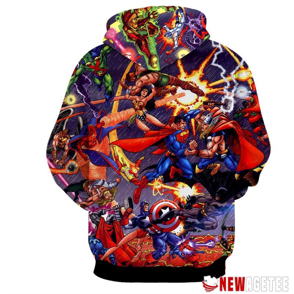 Justice League Fighting The Avengers Scene Unisex Hoodie