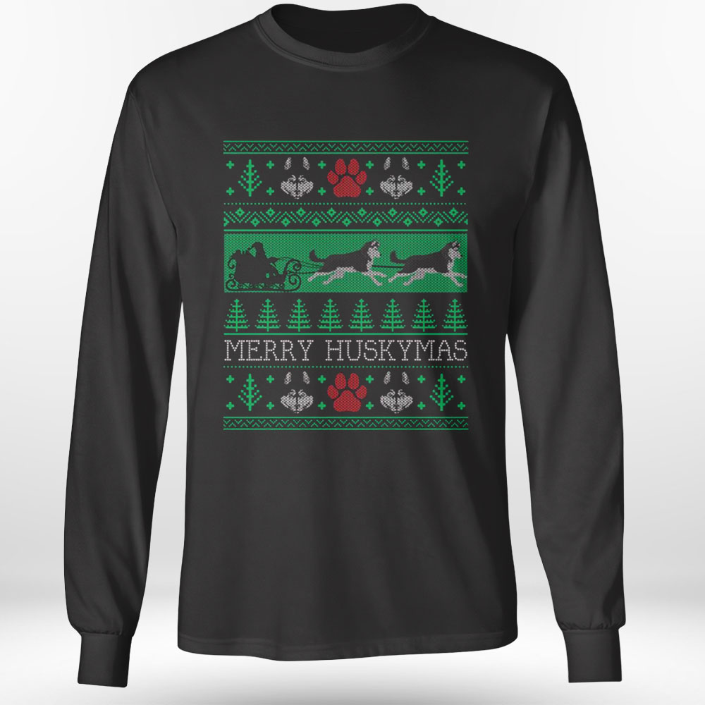 Christmas Siberian Husky Dog Funny Husky Ugly Christmas Sweater Shirt